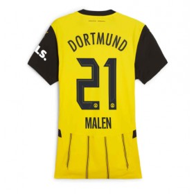 Dámské fotbalový oblečení Borussia Dortmund Donyell Malen #21 Domácí košile 2024-25 Krátkým Rukávem